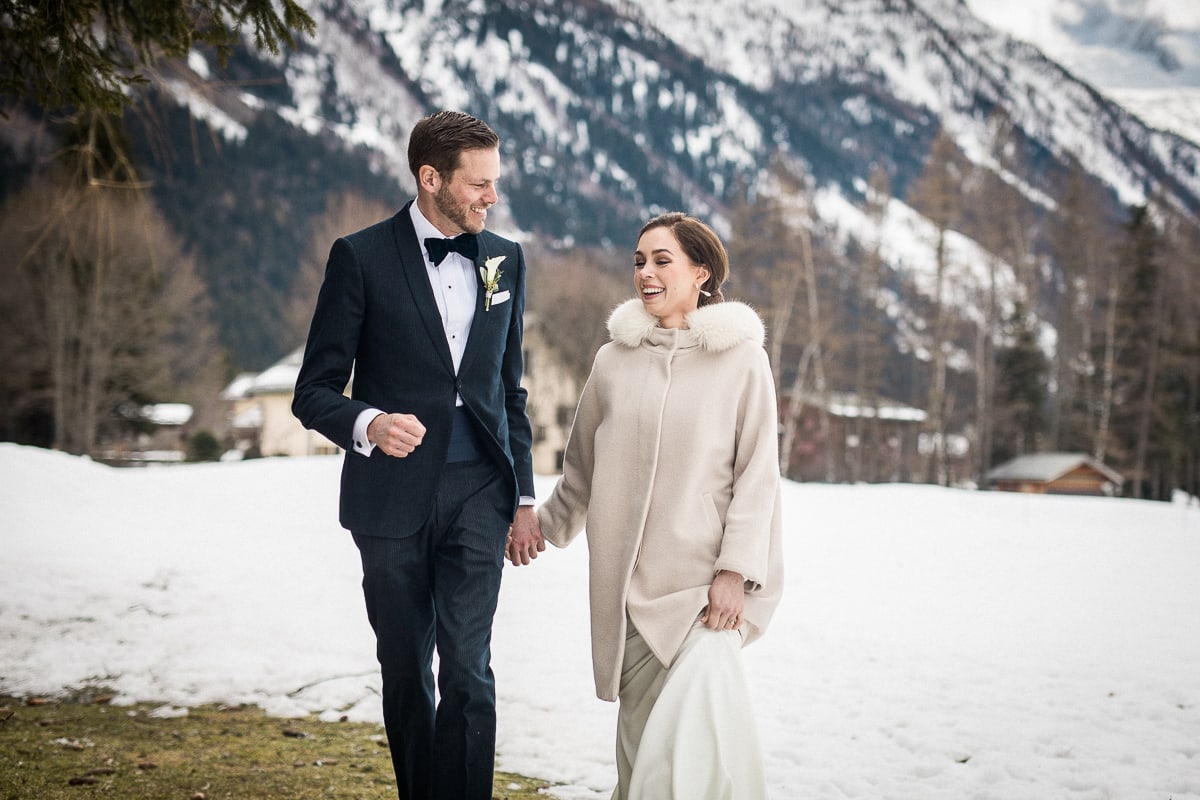 Alps winter wedding by photographer Sylvain Bouzat.