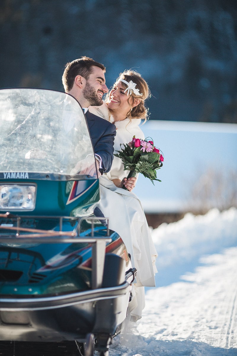 Couple session shooting during an alps wedding by the photographer Sylvain Bouzat.