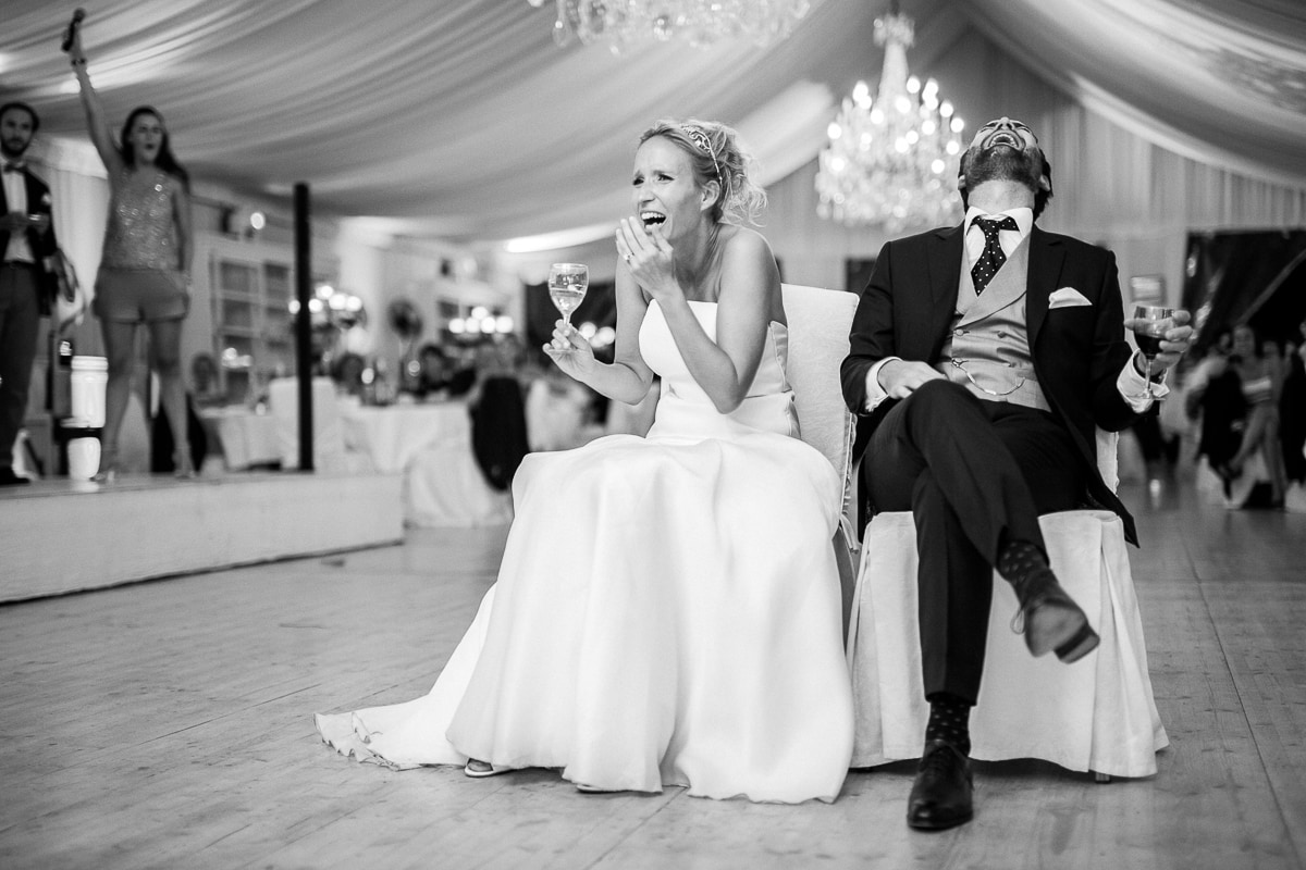 The bride and groom during the reception in a Grand Hotel by Saint Jean Cap Ferrat wedding photographer Sylvain Bouzat.