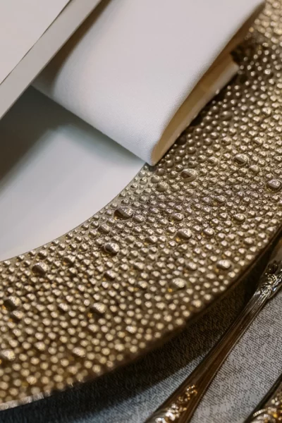 Luxury table setting detail at Four Seasons George V by a French wedding photographer.
